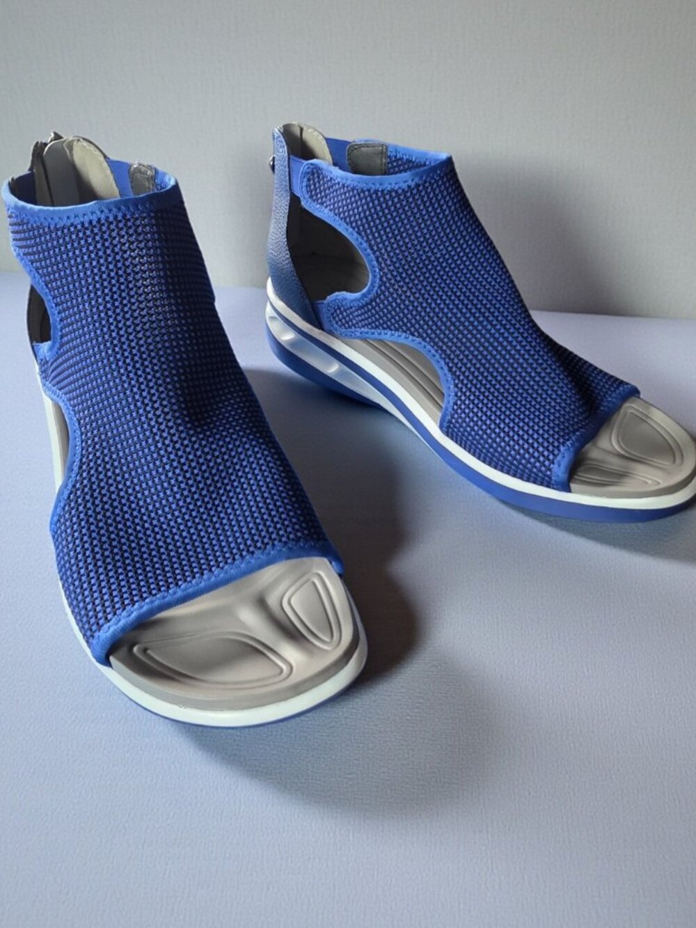 NOWB JAMBU (11) JBU SPORT Nadine Knit High Sporty Wedge Sandal in Blue